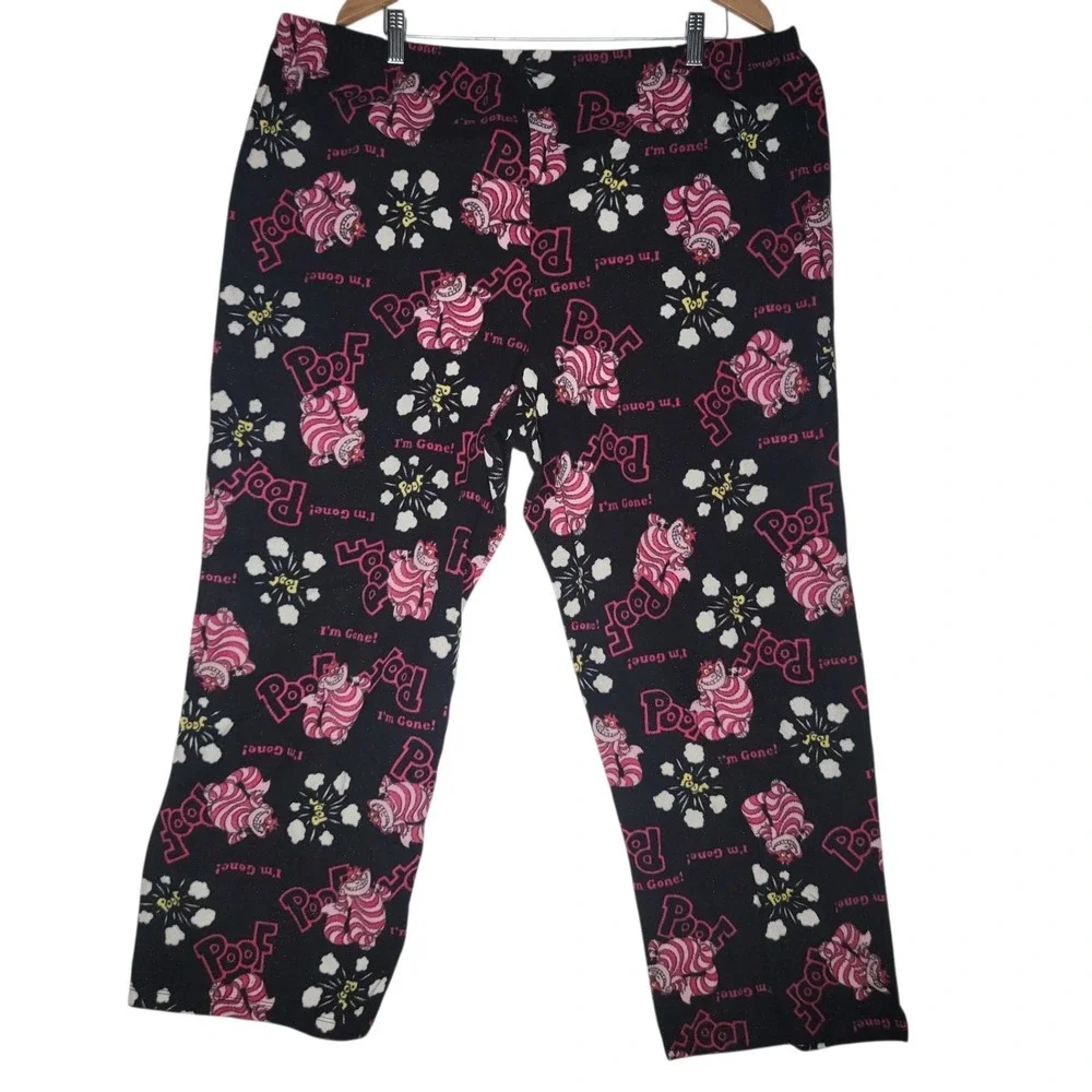 Disney Sleep Women's Cheshire Cat Black Pajama Pants Poof! Sz 3X - Picture 2 of 10